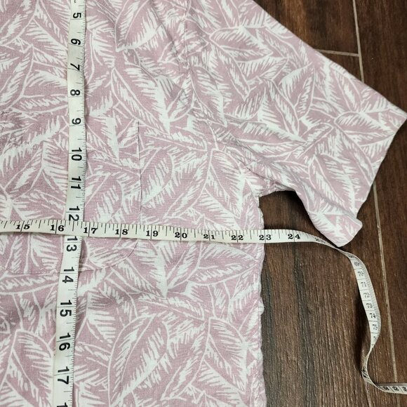 Faherty Breeze Shirt Mens Large Short Sleeve Button Hawaiian Floral Leaf Print - Picture 5 of 7